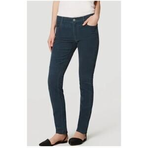 Ann Taylor LOFT Pants Women 00 24 Blue Grey Skinny Corduroy Mid Rise Cotton